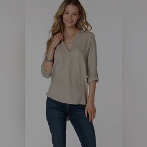 BOBI CUFFED SLEEVE TUNIC IN TAN//Size Small